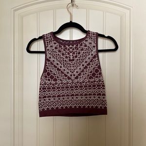 Maroon Fabletics high neck crop tank size S